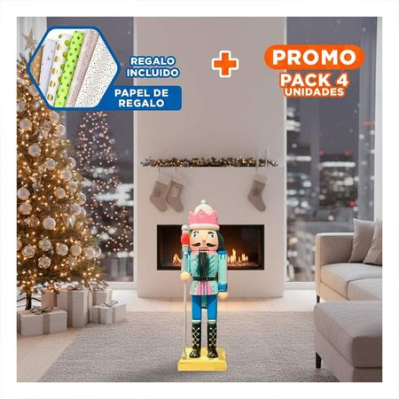 Pack4 Cascanuez de Decoracion RosaVerde Y+Papel de Regalo