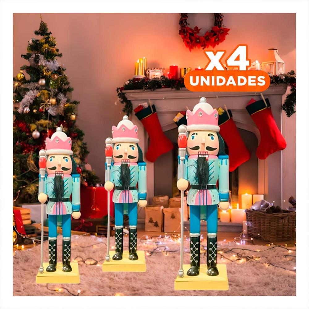 Pack4 Cascanuez para Festividad RosaVerde Y+Regalo Stickers