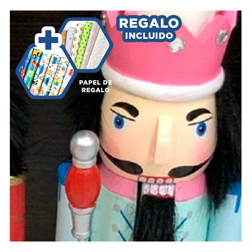 Cascanuez para Navidad Tono RosaVerde Y+Papel de Regalo