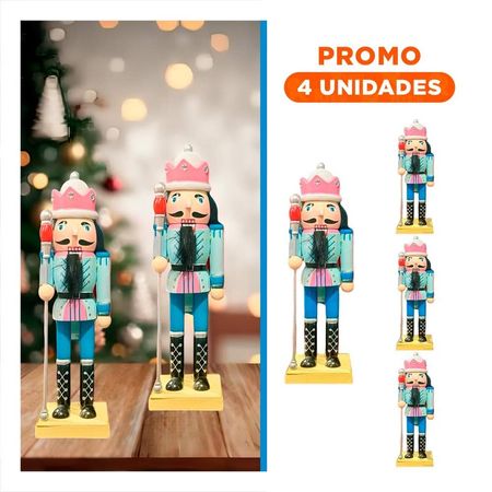 Pack4 Cascanuez para Navidad Tono RosaVerde