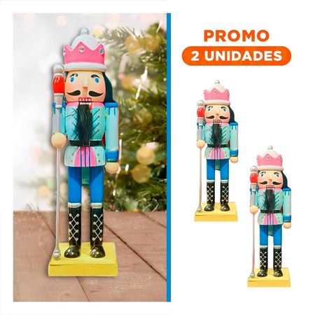 Pack2 Cascanuez con Sombrero Corona y Baston en RosaVerde