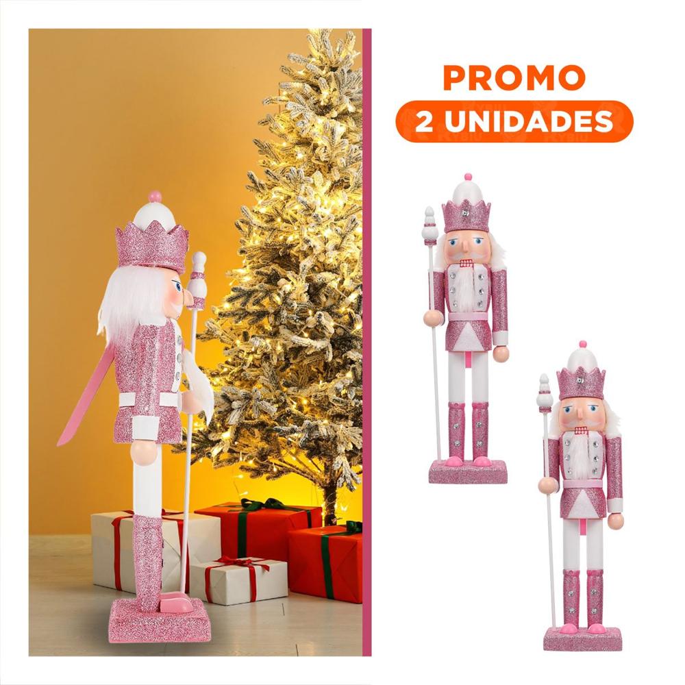 Pack2 Cascanuez con Corona y Baston en RosaBlan