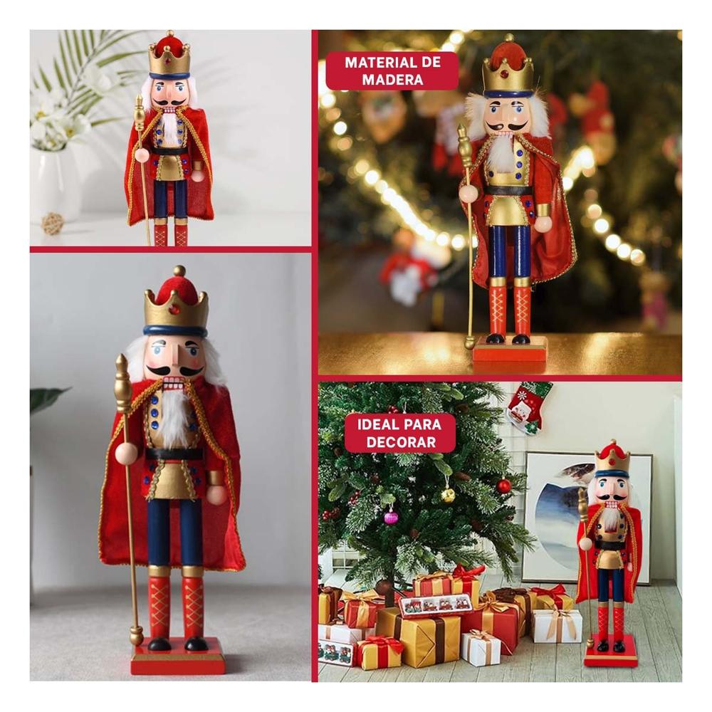 Cascanuez con Corona, Capa y Baston en Color Rojo