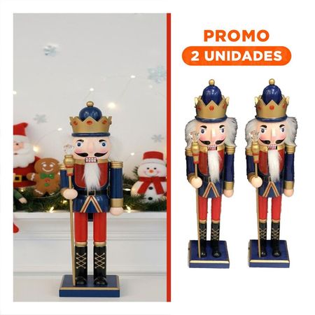 Pack2 Cascanuez con Corona y Baston en Multicolor