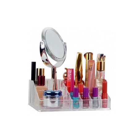 Organizador de Cosmeticos Maquillaje Acrílico Labiales con Espejo