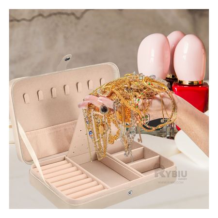 Joyero Modelo Organizador en Color Beige Y+Papel de Regalo