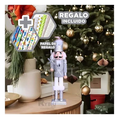 Cascanueces Navideño Con Espejo Infinito LED - Decoración Brillante 40cm, 264 Luces, USB