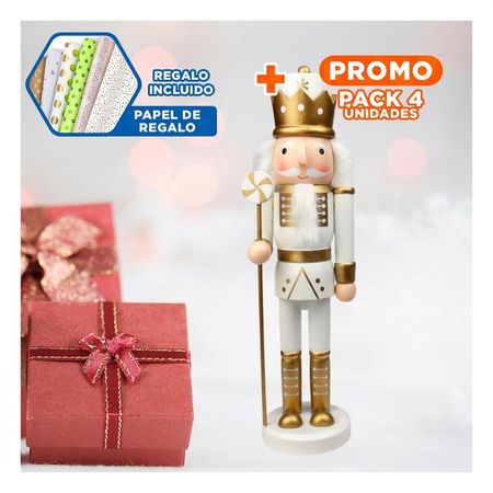 Pack4 Cascanuez para Celebracion en Dorado Y+Papel de Regalo