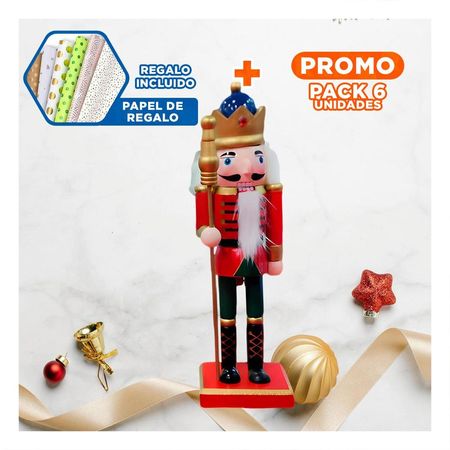 Pack6 Cascanuez con Baston Util Multicolor Y+Papel de Regalo