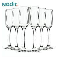 Set De Copas Champagne Vidrio Nadir Fiore X6 Pzs