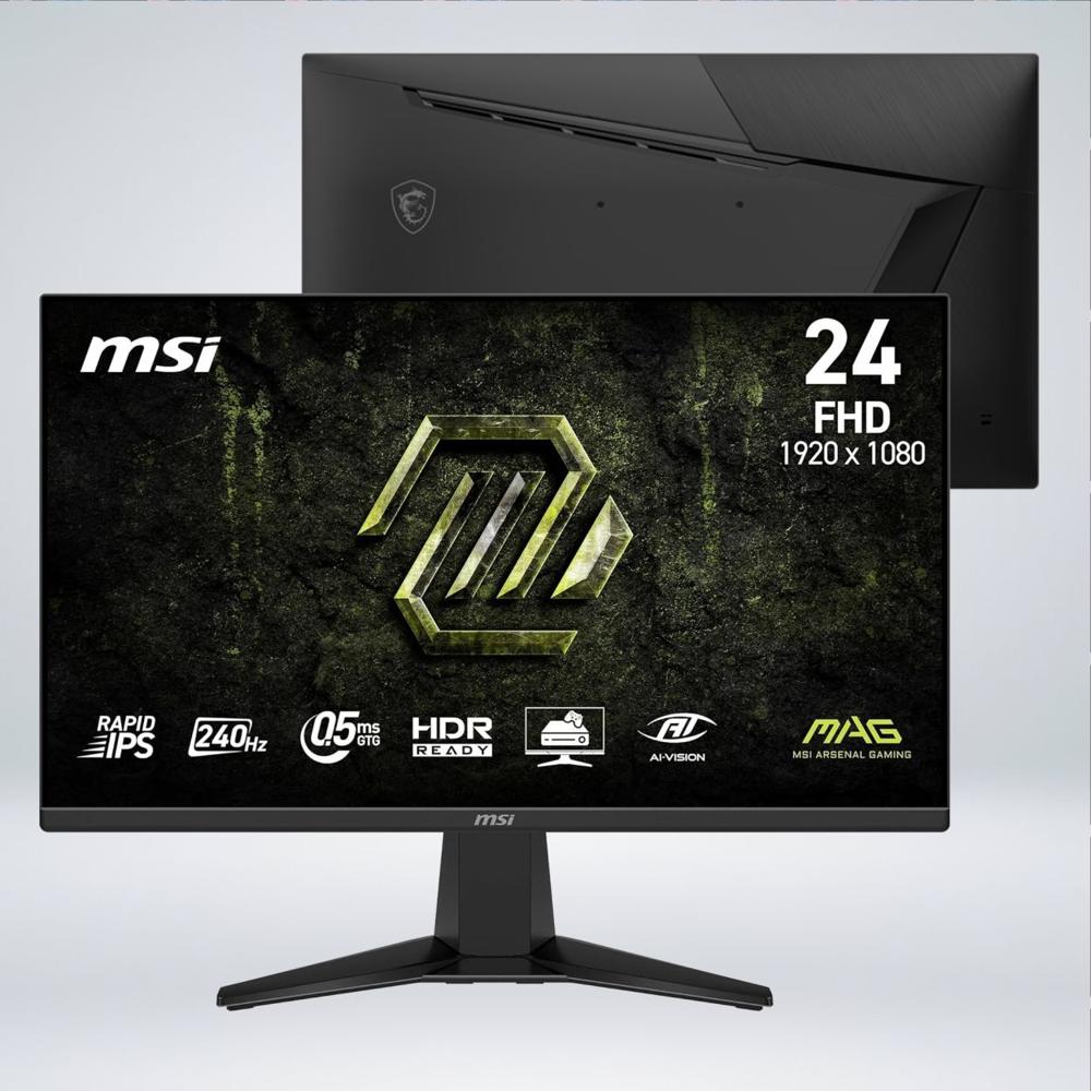 MONITOR GAMER MAG 245F X24 FULL HD 23.8 PULGADAS rapid IPS 240hz 0.5ms HDR AI VISION