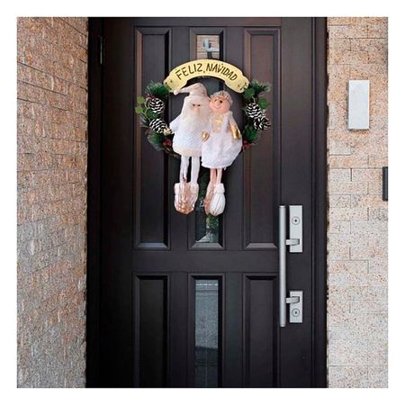 Corona Preciosa Navideña en Blanco Y+Ligas de Regalo