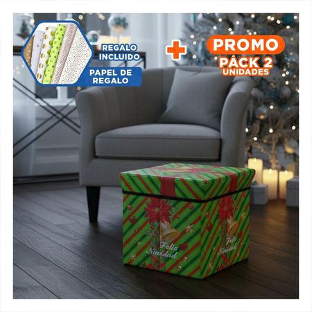 Pack2 Adorno Duradero de Poliester en Verd Y+Papel de Regalo