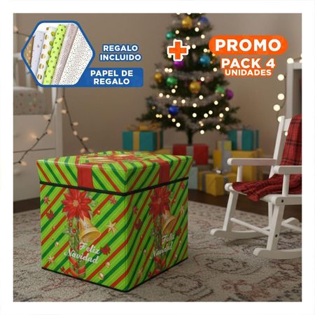 Pack4 Adorno Resistente para Casa en Verde Y+Papel de Regalo