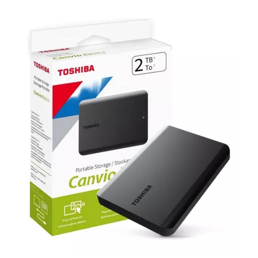 Disco Duro Externo Toshiba Canvio Basics 2TB - Negro Mate - Portátil