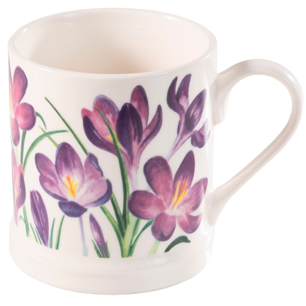 Taza DECO HOME Flores Moradas Mariposas