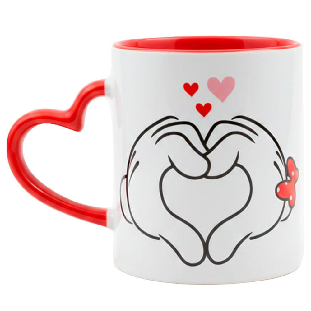 Mug DISNEY Asa Corazon Rojo Mickey Y Minnie 350ml