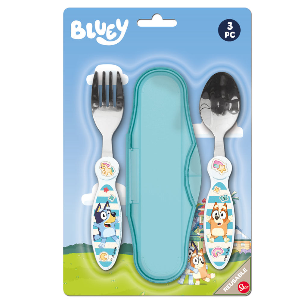 Cubiertos STOR Metálicos 2pzas Bluey