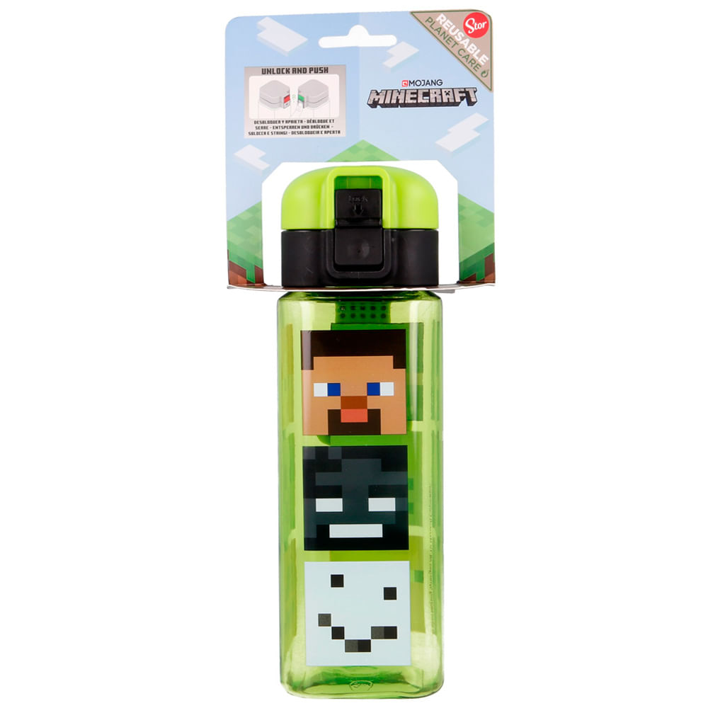 Botella STOR Robot Cierre 550ml Minecraft