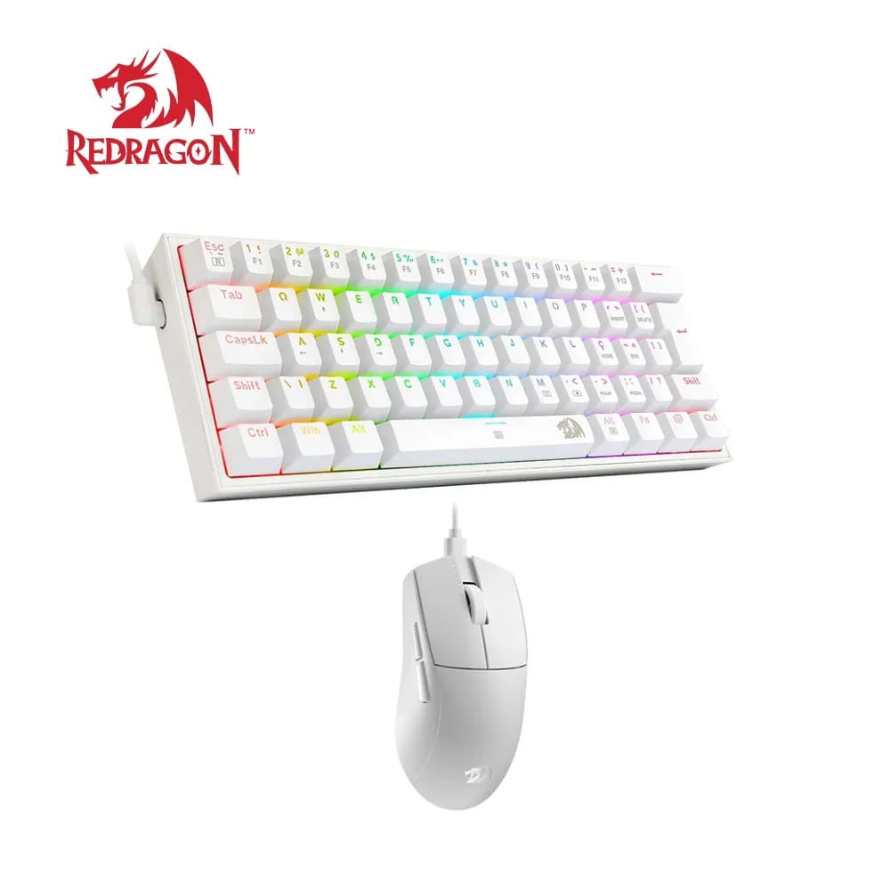 KIT TECLA Y MOUSE GAMER REDRAGON S143-SP WHITE