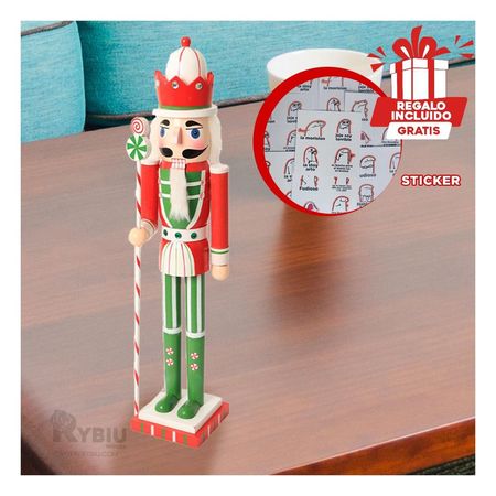 Cascanuez con corona grande Rojo y Verde Y+Regalo Stickers