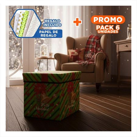 Pack6 Articulo Muñeco de Nieve en Verde Y+Papel de Regalo