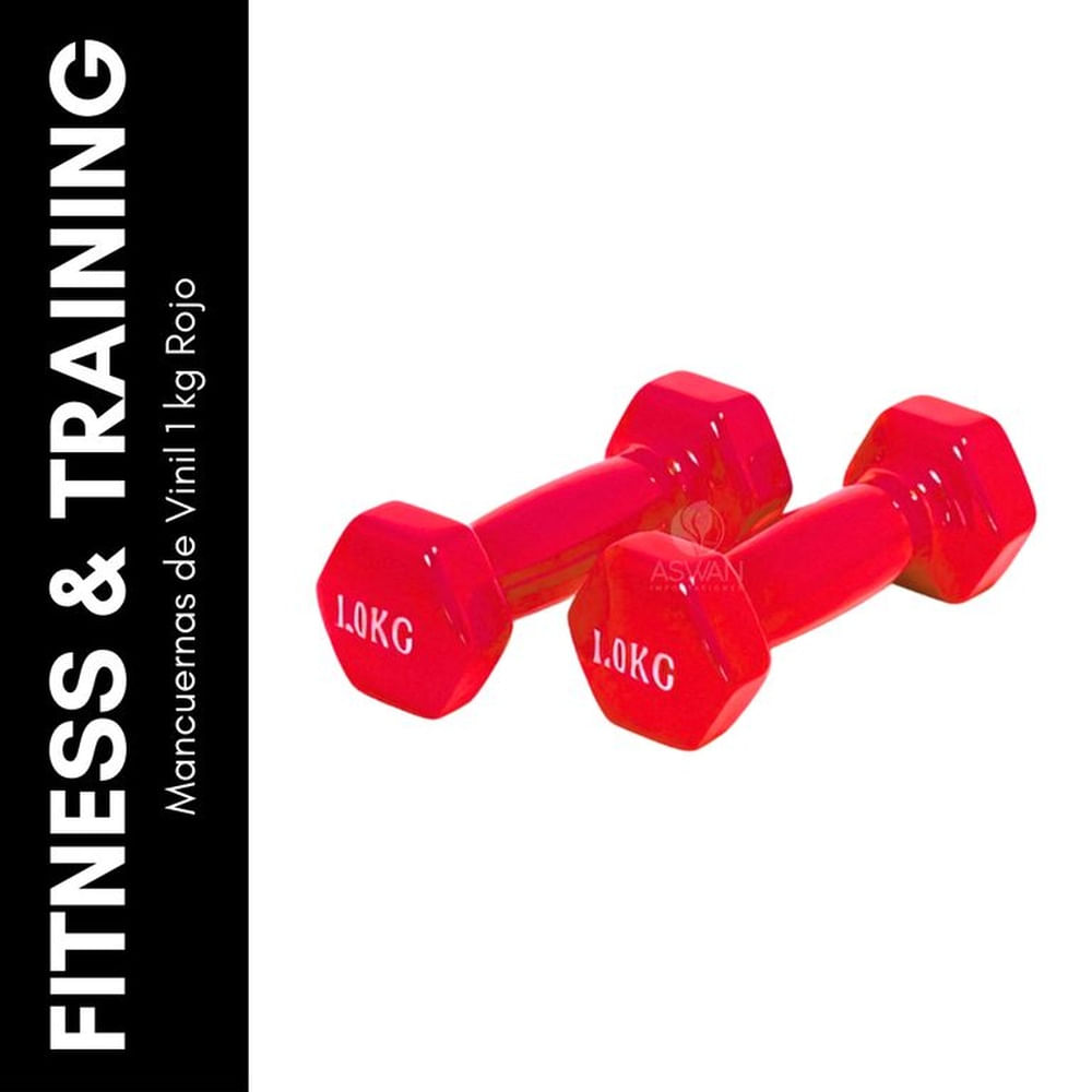 Mancuernas de Vinil 1 kg Rojo