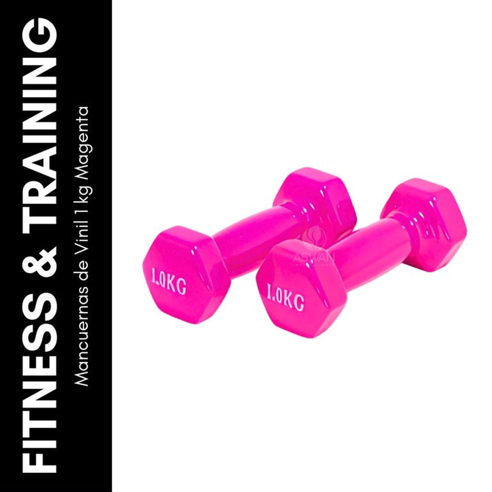 Mancuernas de Vinil 1 kg Magenta