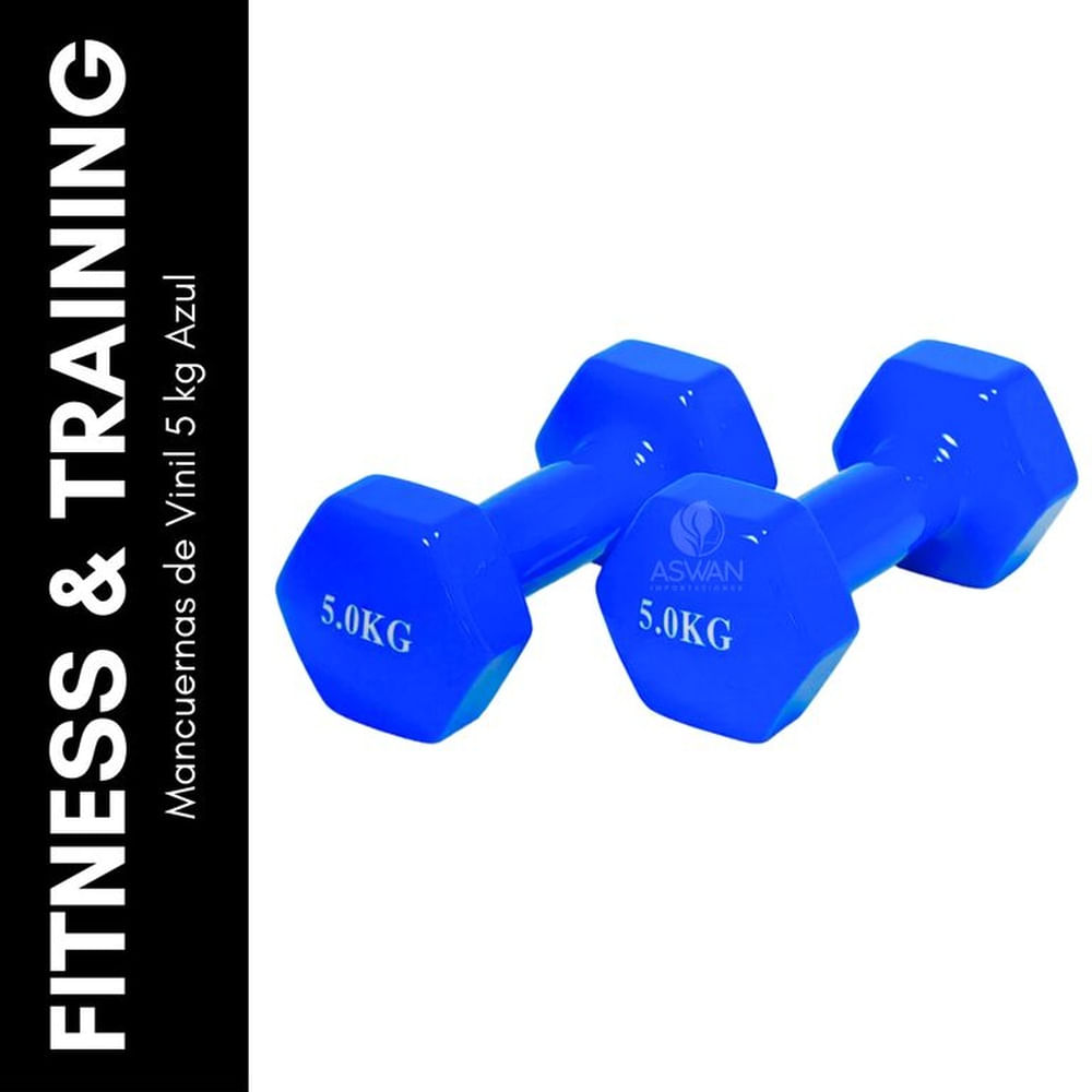 Mancuernas de Vinil 5 kg Azul