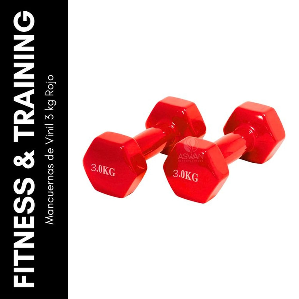 Mancuernas de Vinil 3 kg Rojo