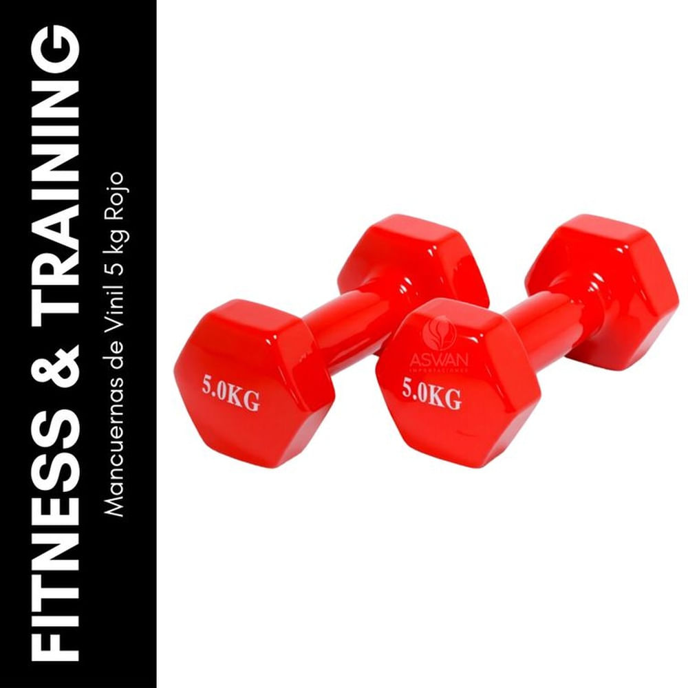 Mancuernas de Vinil 5 kg Rojo