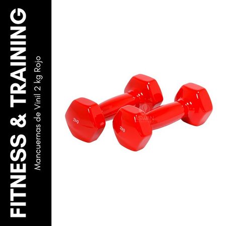 Mancuernas de Vinil 2 kg Rojo