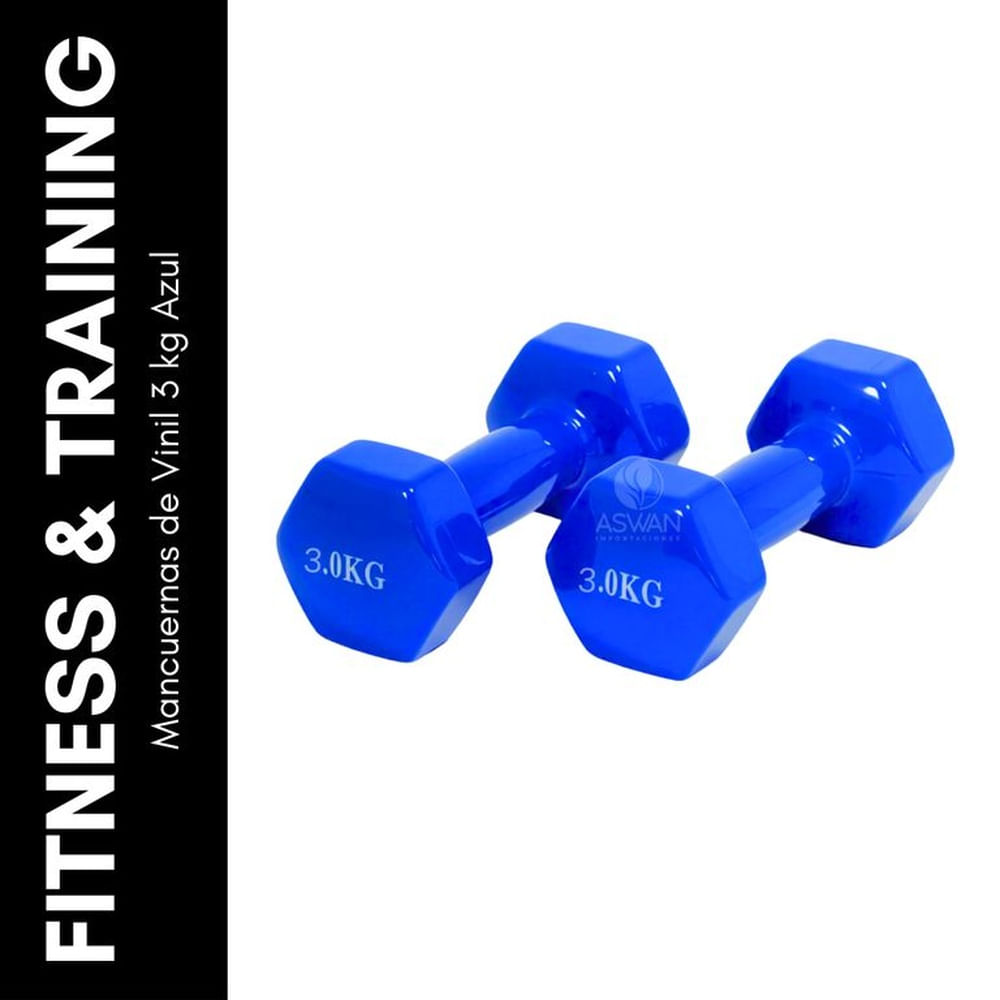 Mancuernas de Vinil 3 kg Azul