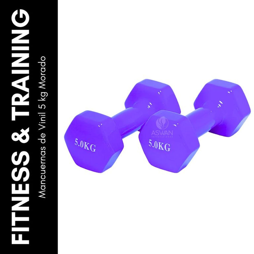 Mancuernas de Vinil 5 kg Morado