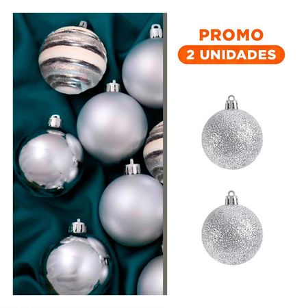 Pack2 Esferas Elegantes Navideñas en Plateado