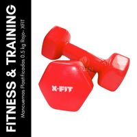 Mancuernas Plastificadas 500 gr Rojo- XFIT