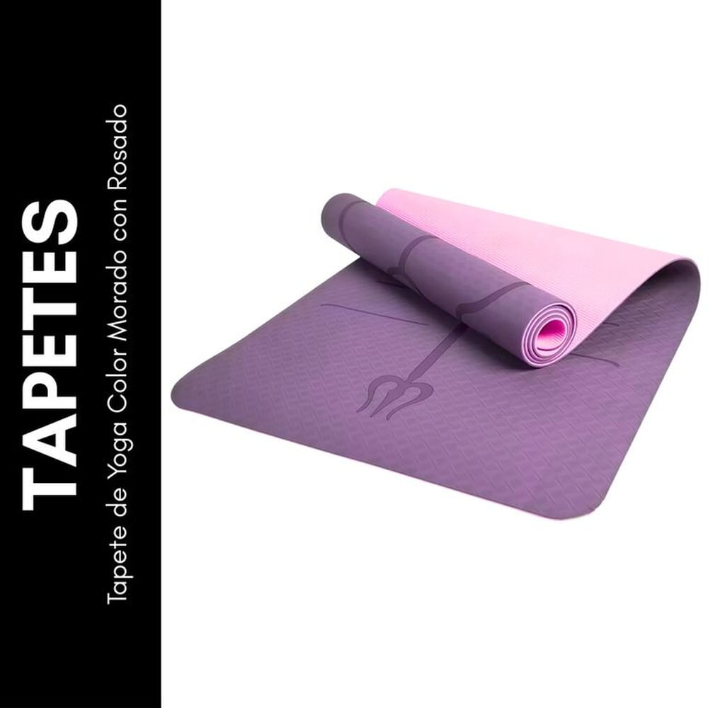 Tapete de Yoga Color Morado con Rosado