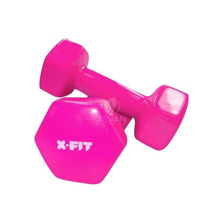 Mancuernas Plastificadas 4 kg Rosa - XFIT