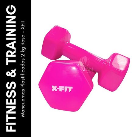 Mancuernas Plastificadas 2 kg Rosa - XFIT