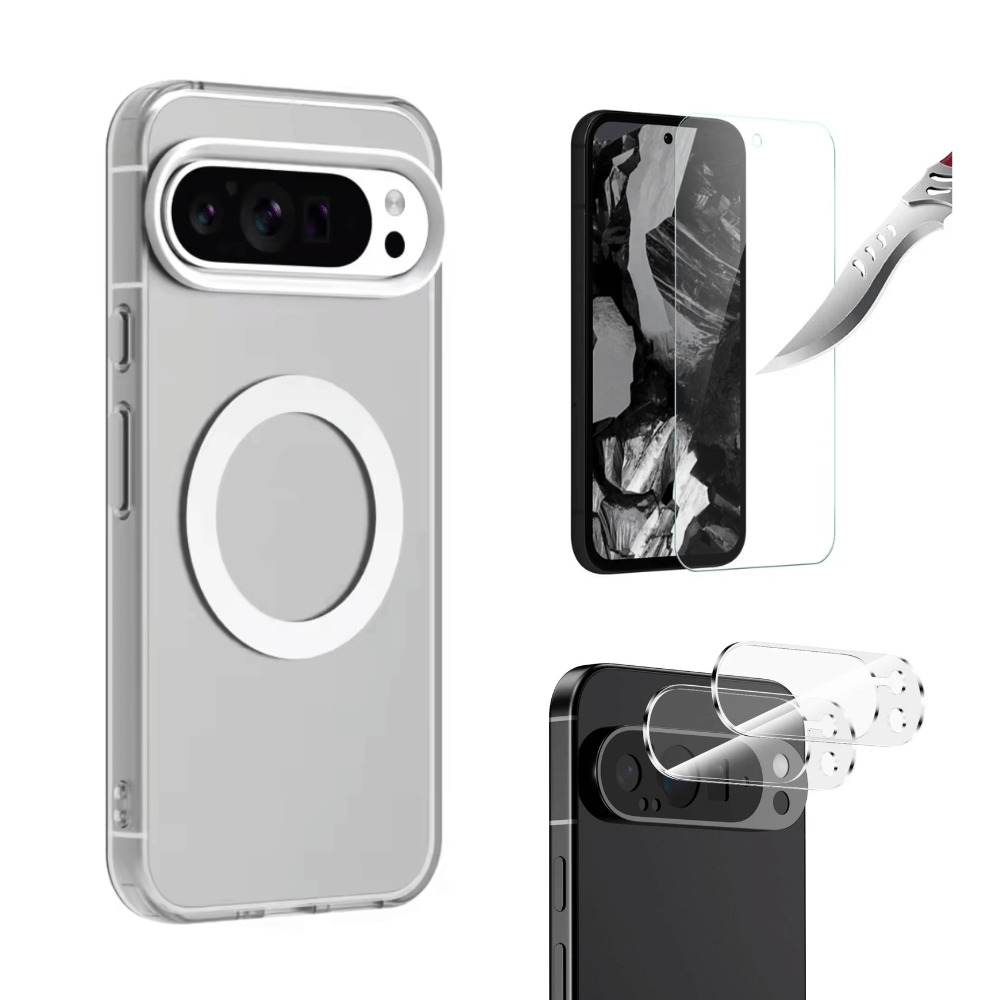 Case Clear ahumado con Mag Pixel 10 Pro con Pack Micas