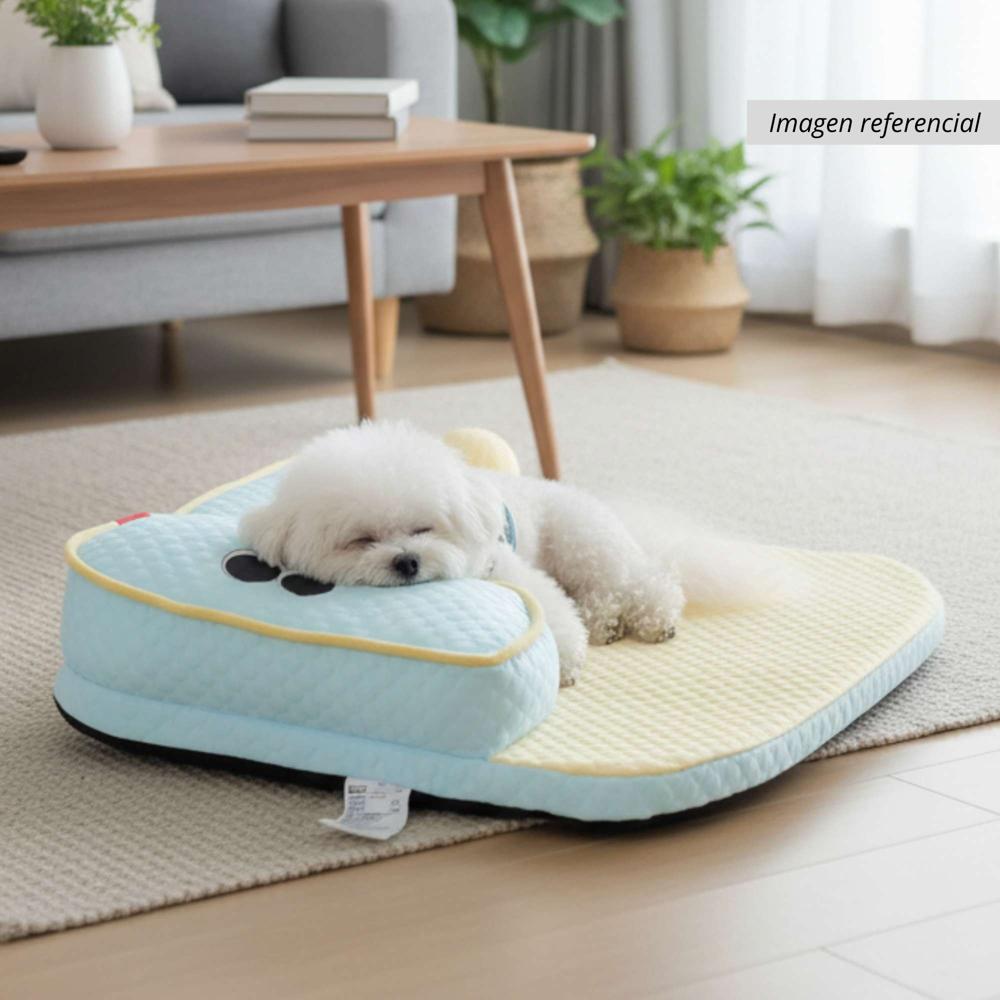 CozyPet Cama Forma de L para Perros Celeste