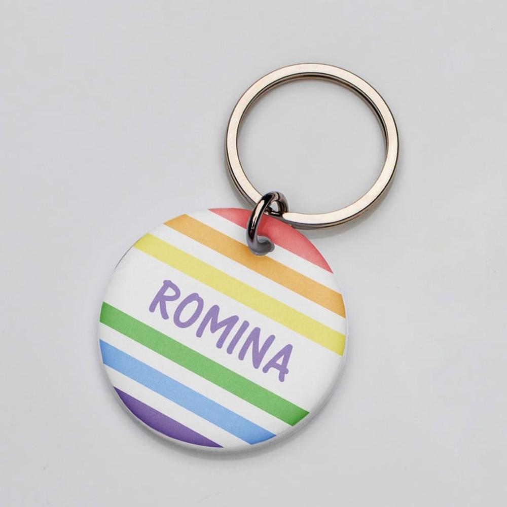 Placa de identificación perros gatos Verano Arcoiris