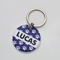 Placa de identificación perros gatos Huellitas Azul