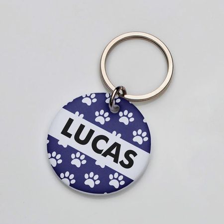 Placa de identificación perros gatos Huellitas Azul