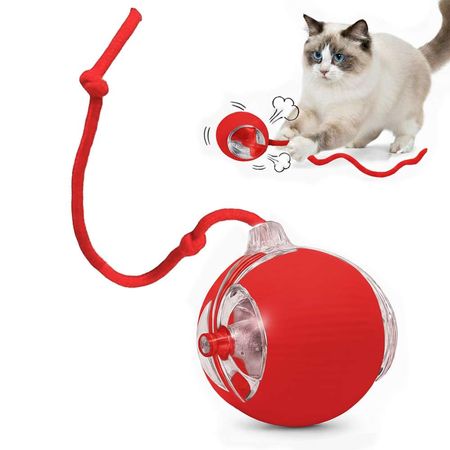 Pelota Interactiva con Cuerda para Gatos y Perros Rojo