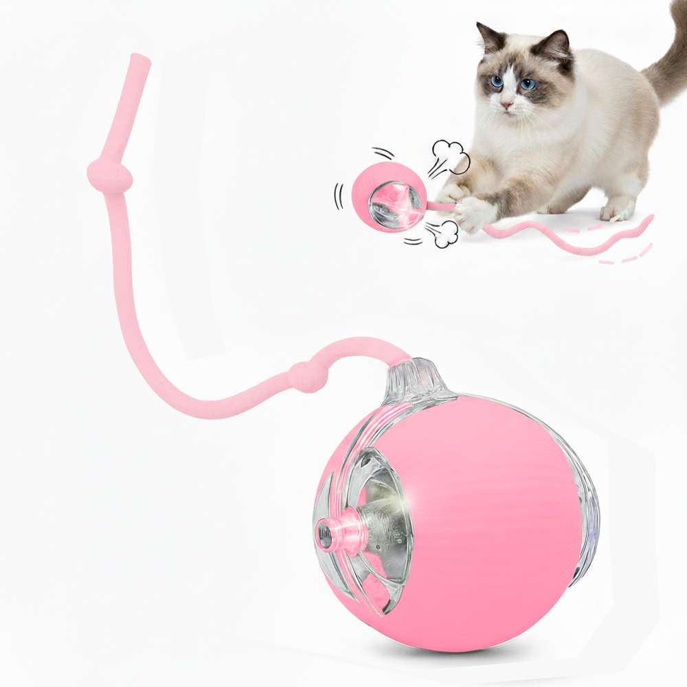 Pelota Interactiva con Cuerda para Gatos y Perros Rosa