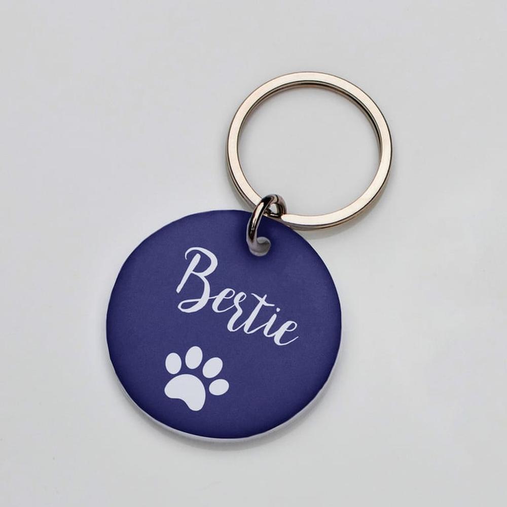 Placa de identificación perros gatos Huella Azul