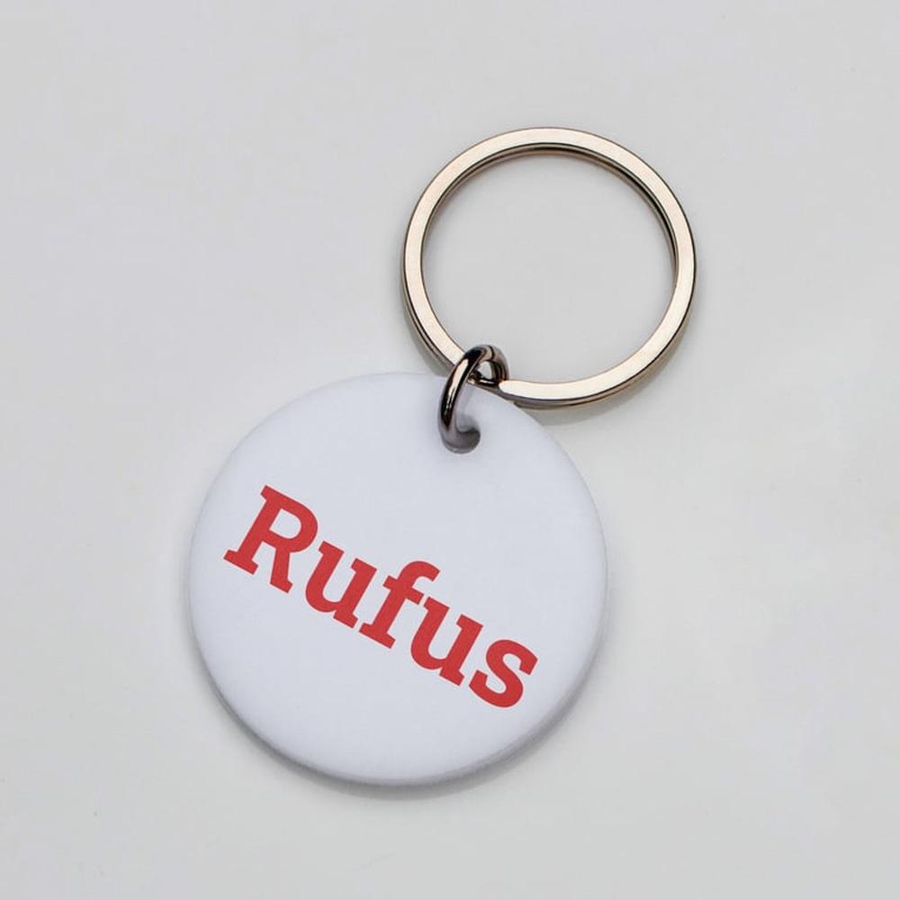 Placa de identificación perros gatos Blanco Rojo