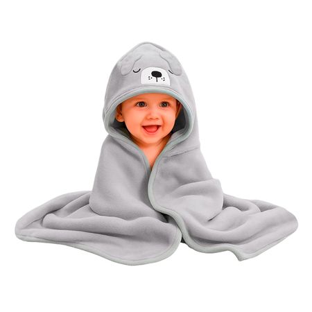 Toalla de Baño para Bebe con Capucha Suave y Acogedora Gris