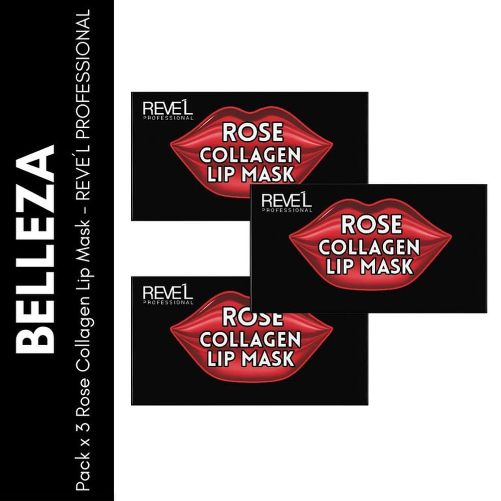 Pack x3 Rose Collagen Lip Mask - REVE´L PROFESSIONAL